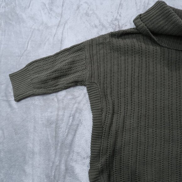 Express Sweater Womens Turtleneck Chunky Knit Oversized Baggy Olive Green L - Picture 6 of 16